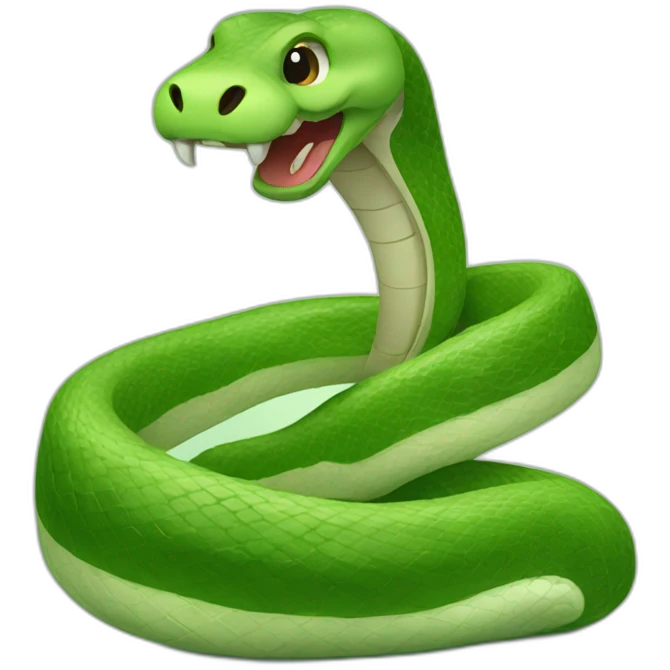 Snake eating cucumber emoji