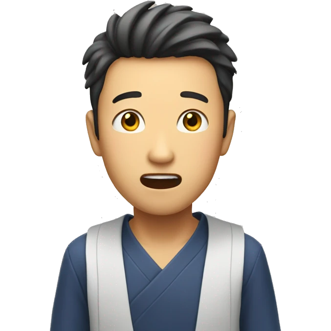 Japan man have a surprised  emoji
