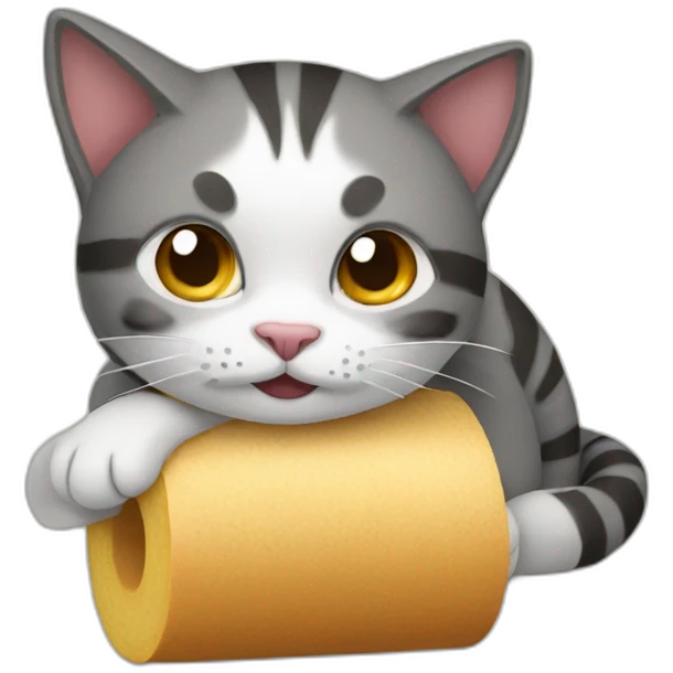 Cat making a roll emoji