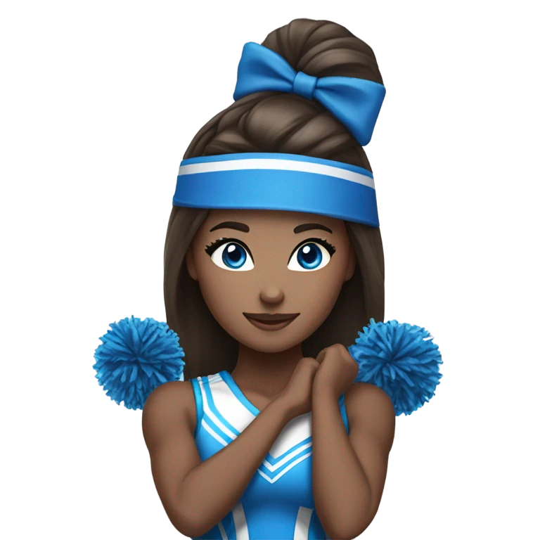 Brunette blue eyed cheerleader  emoji