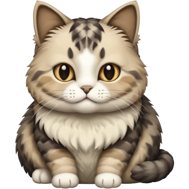 cat with écaille de tortue grey White and beige emoji