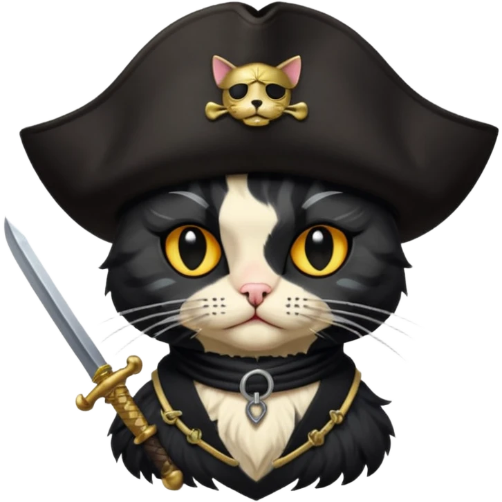 black pirate cat emoji