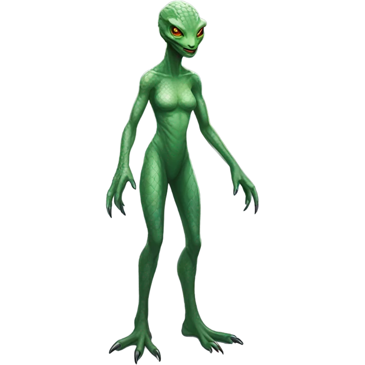a reptilian alien woman full body emoji