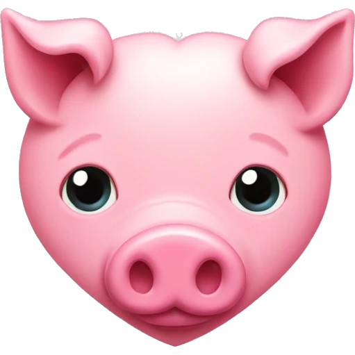Pink heart with pig nose emoji