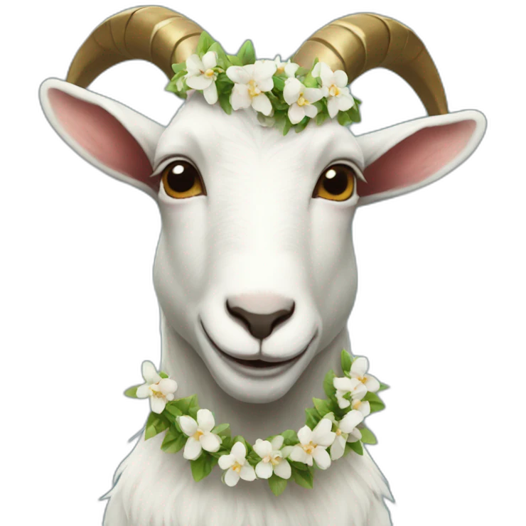 Goat with a garland emoji