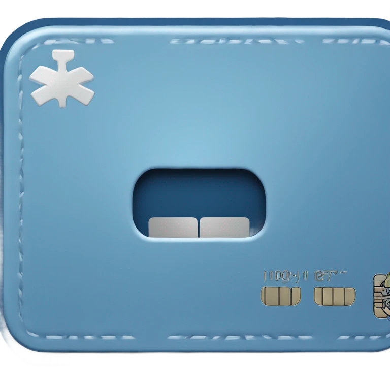 back of a blue credit card with a diaganol slash going through it emoji