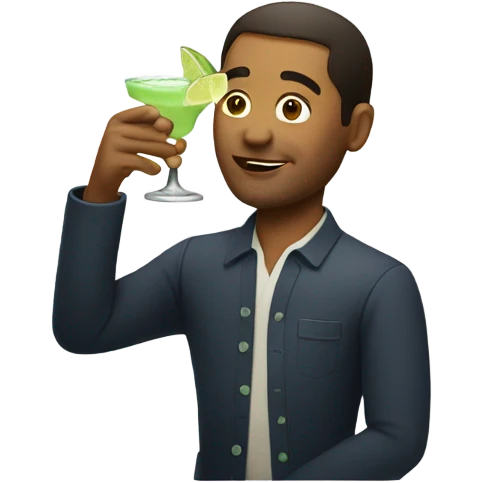 Man drinking a margarita on the be emoji