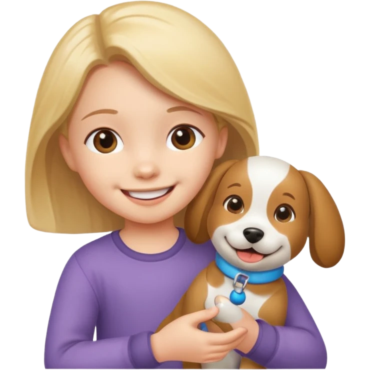 child with dog toy emoji