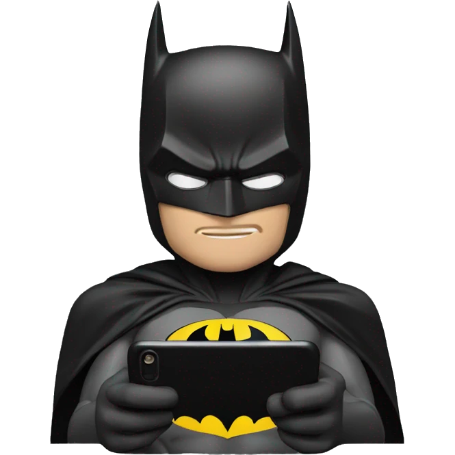 Batman looking at his phone emoji