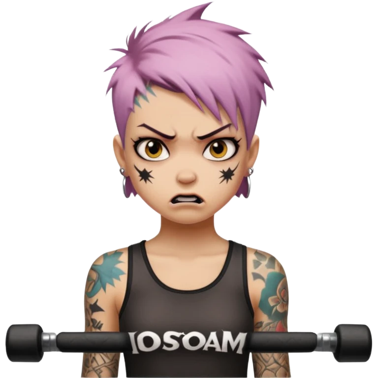 Skater punk girl mugshot emoji