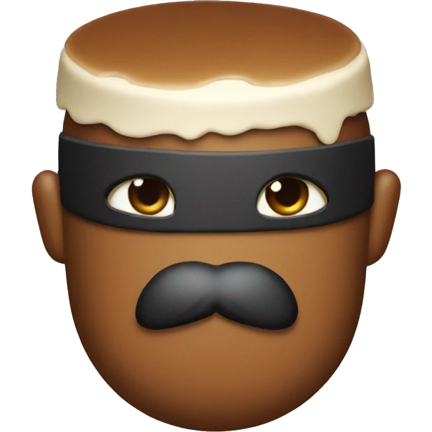 Brown Pudding emoji with eyepatch emoji