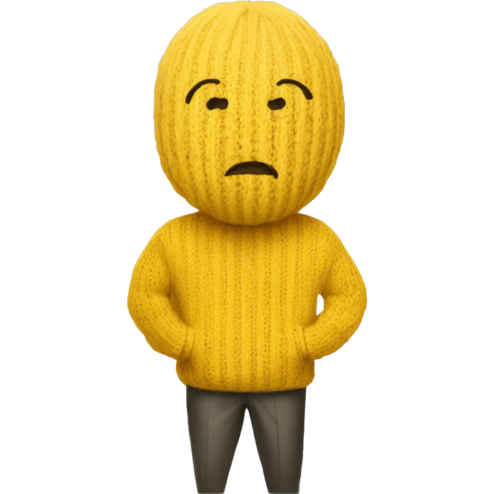 yellow knit oversize emoji