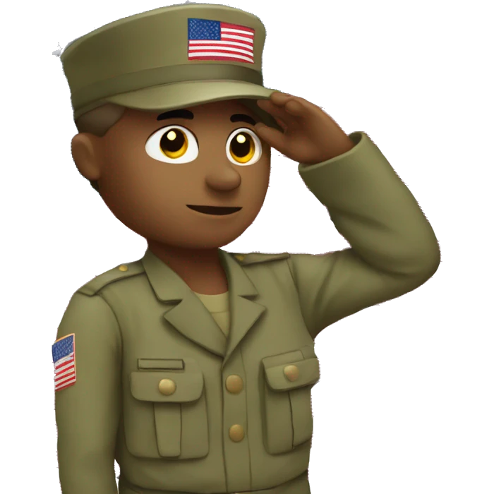Soldier salute with American Flag emoji