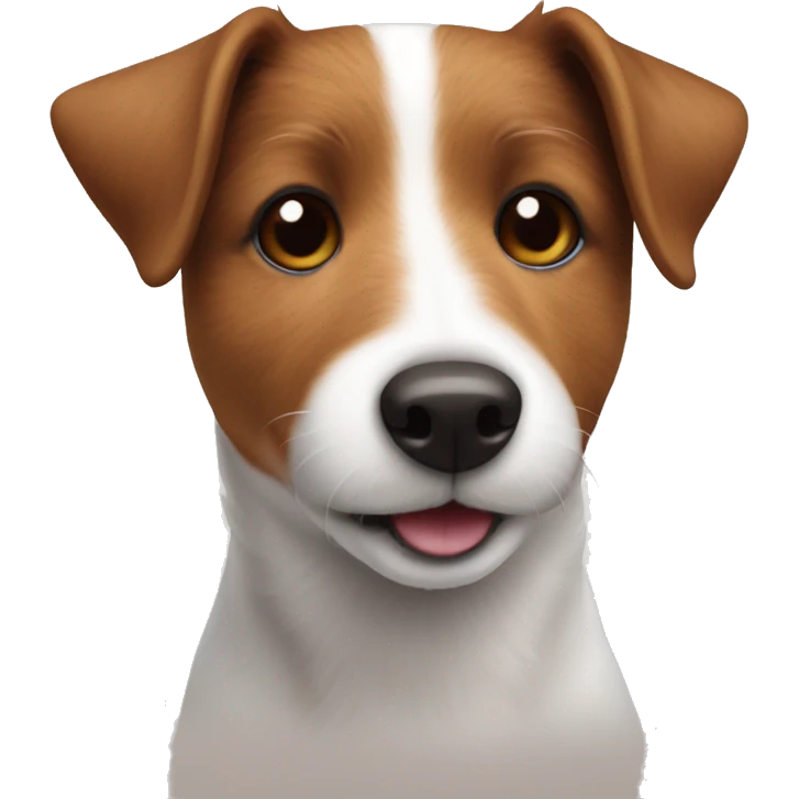 fluffy brown face white mouth Jack Russell emoji