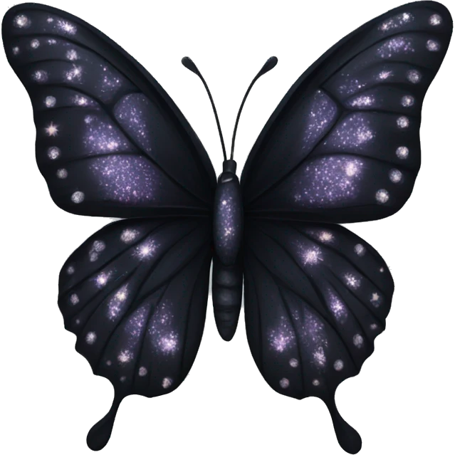 sparkling black butterfly emoji