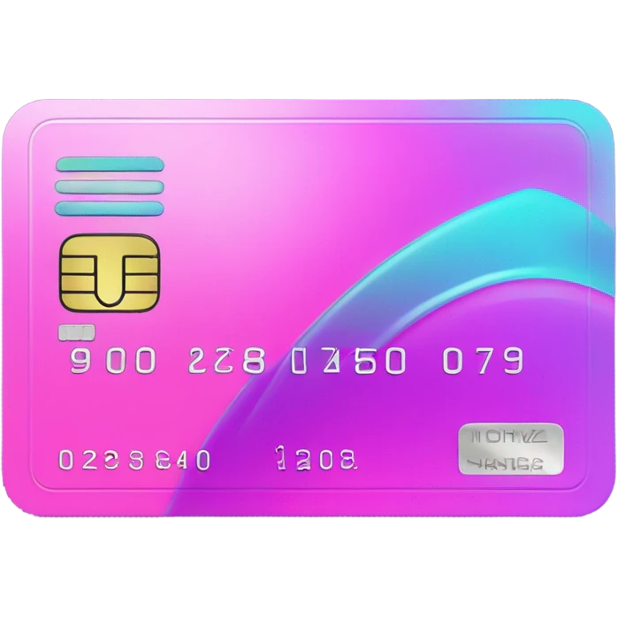 Vaporwave color themed credit card emoji, DO NOT INCLUDE NUMBERS OR TEXT emoji