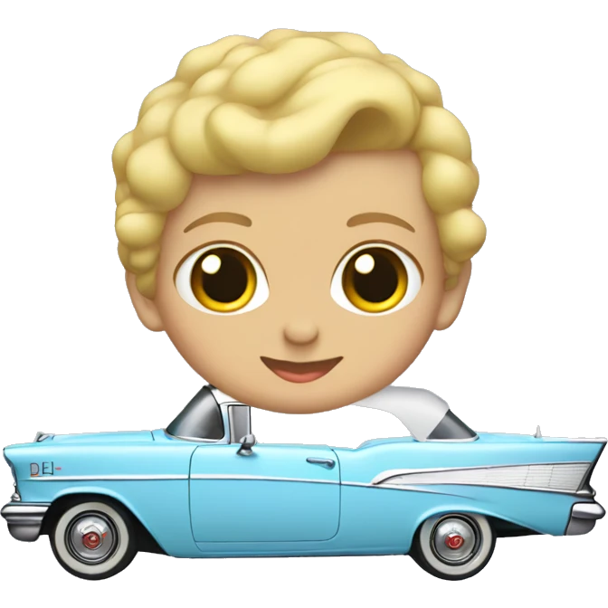 baby blue 1957 chevy bel air emoji