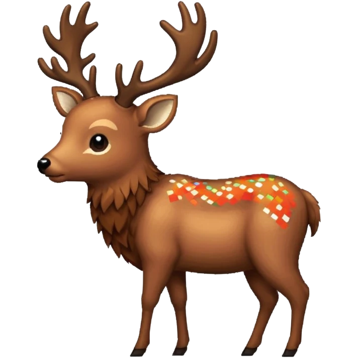 pixel deer eating words emoji