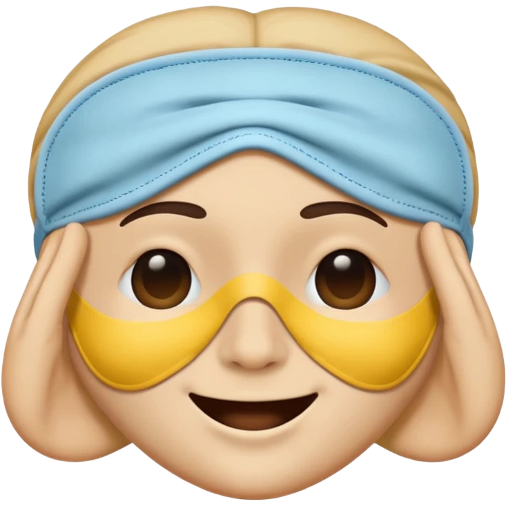 face with sleep mask emoji, smiling expression emoji