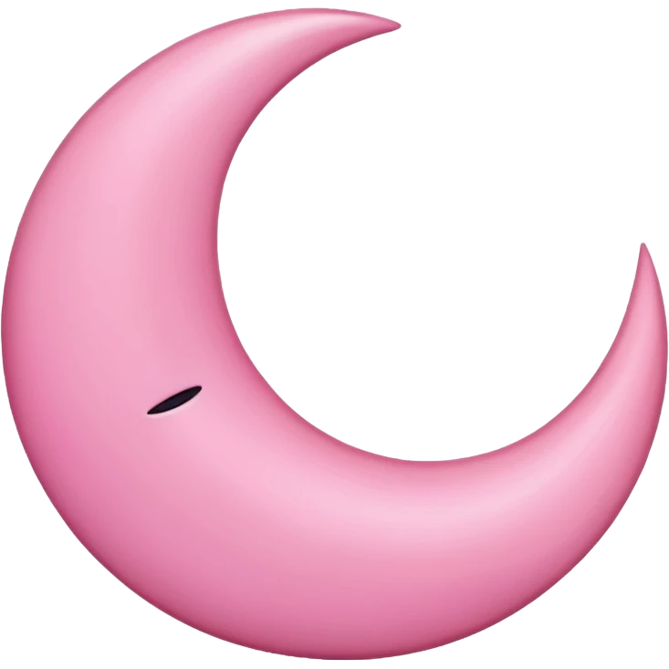 Pink crescent moon with no face emoji