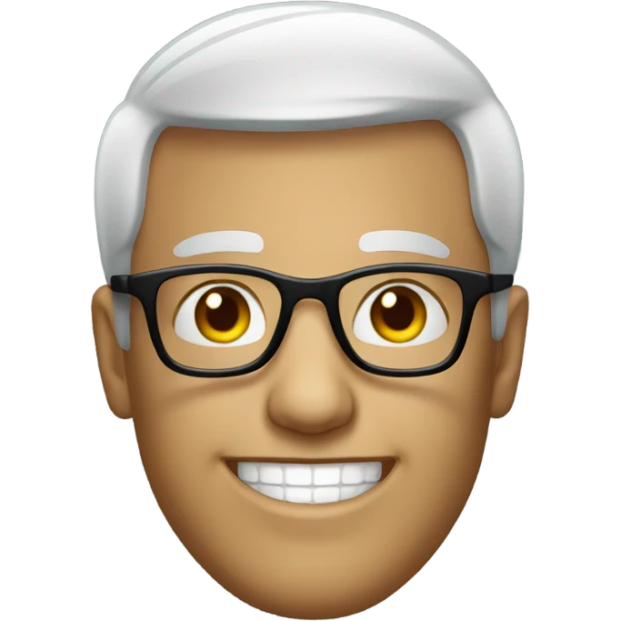 smiling male portrait with glasses emoji