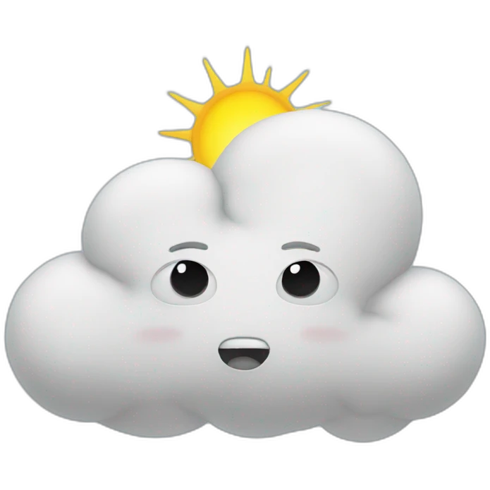 Cloud with eyes praying to jesus emoji