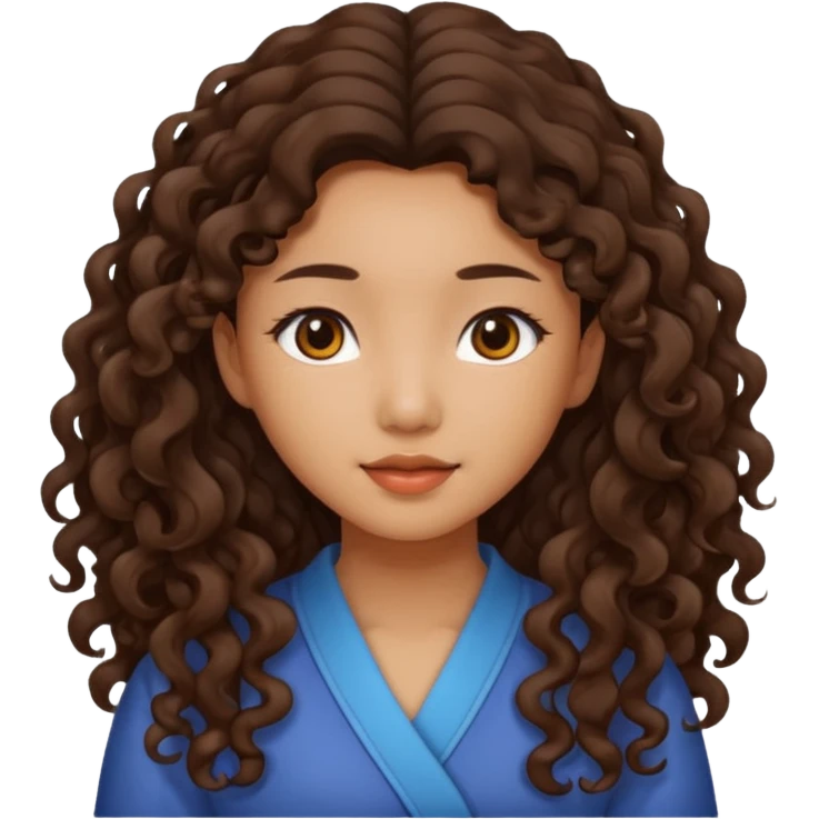 asian girl with brown long curly hair emoji