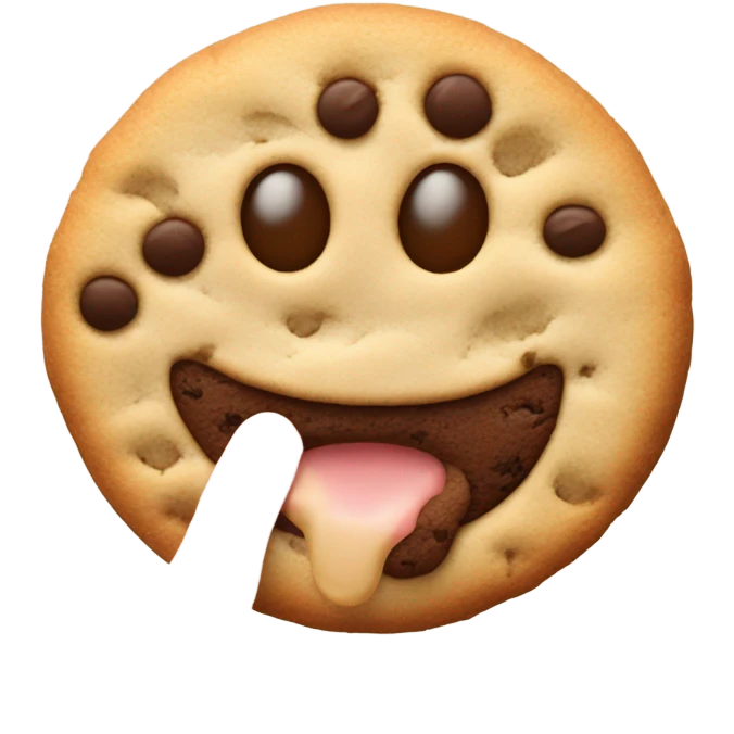 Cookie and tongue emoji