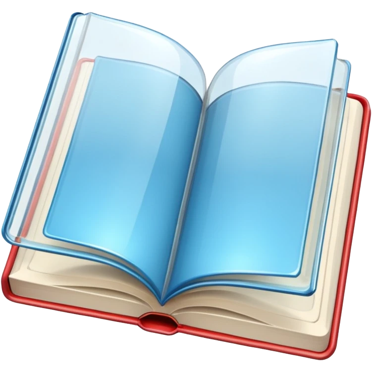 Clear 3D book, see through, transparent  emoji