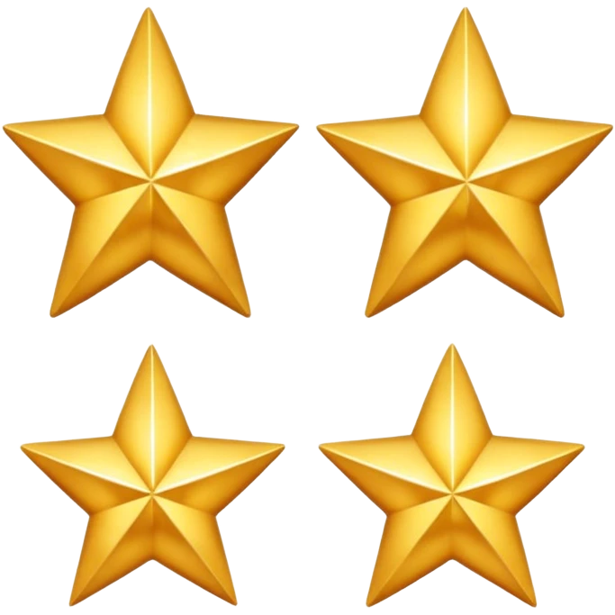 four small golden stars emoji