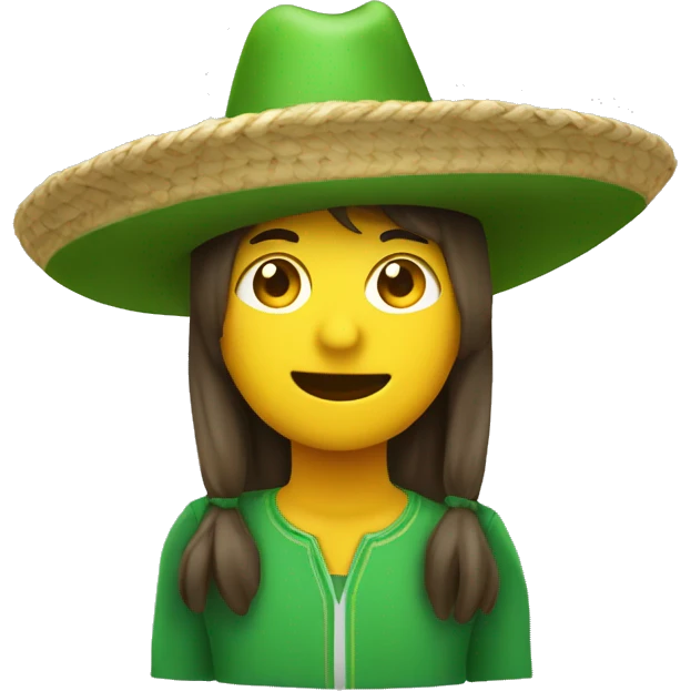 viento con sombrero verde y amarillo emoji