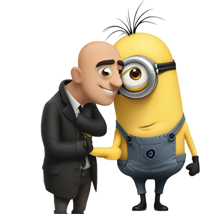 minion and gru platonically kissing emoji