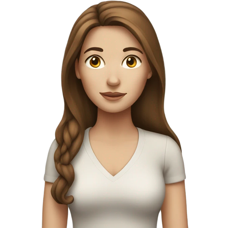 white woman with brown long hair  emoji
