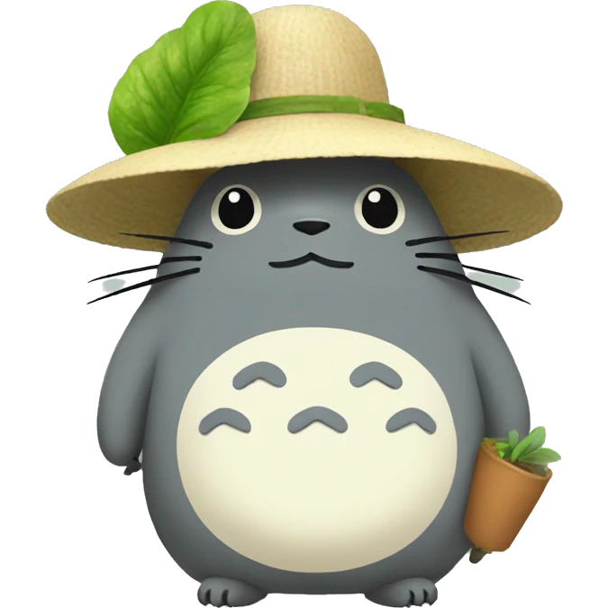 Totoro with gardener hat emoji