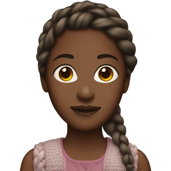 dark skinned woman with braids  emoji