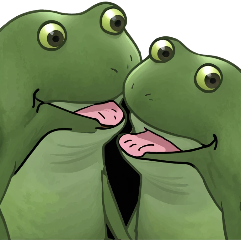two emojis with one licking the other emoji
