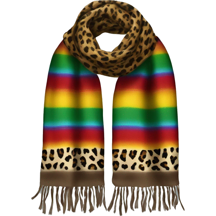 Realistic isolated serape with leopard print pattern winter scarf.  emoji