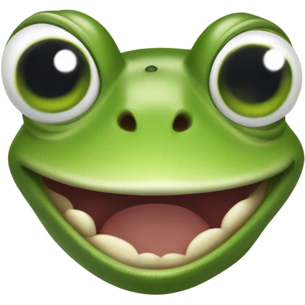 frog doing a weird face emoji