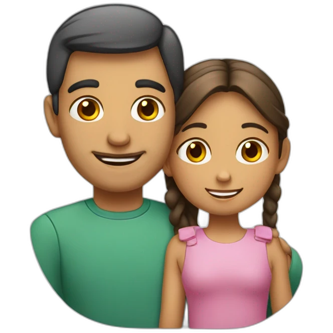 Una familia de un padre, y una niña emoji