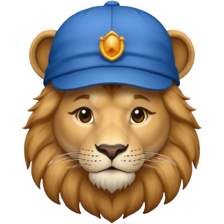 lion with blue hat and shirt emoji
