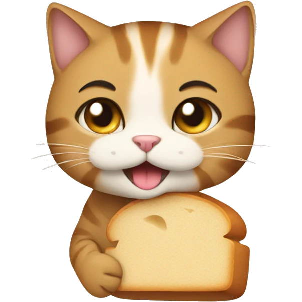 Cat with a bread  emoji