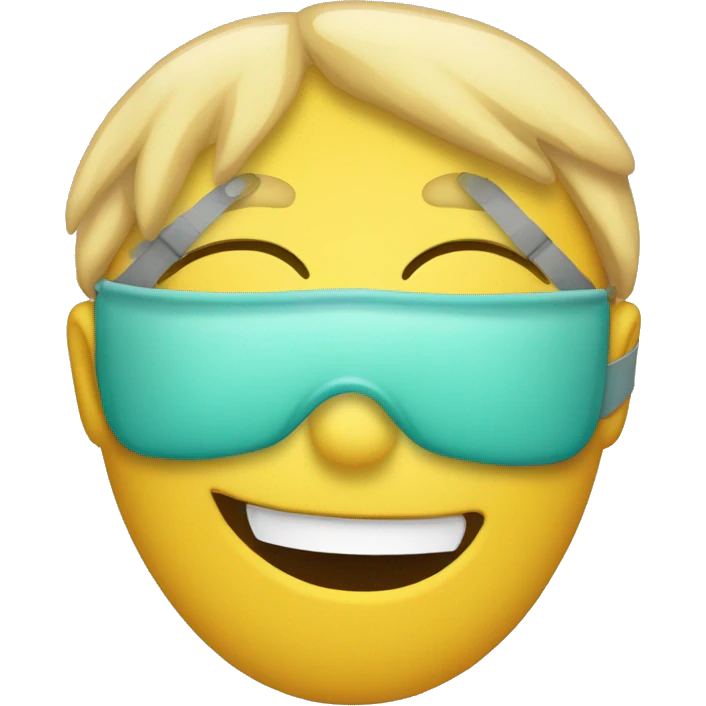 Emojis qui pleur mais qui fait semblant de rire avec un masque devant lui  emoji