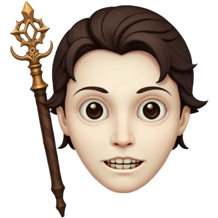 Creepy face with a wand emoji