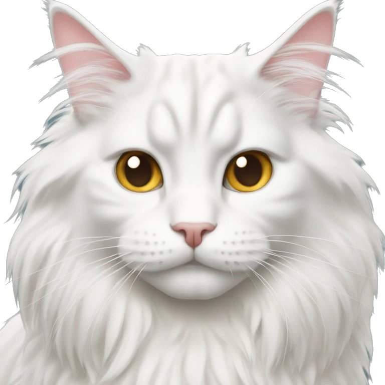 White maine coon cat emoji