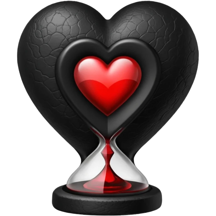 goth heart with a dark hourglass emoji