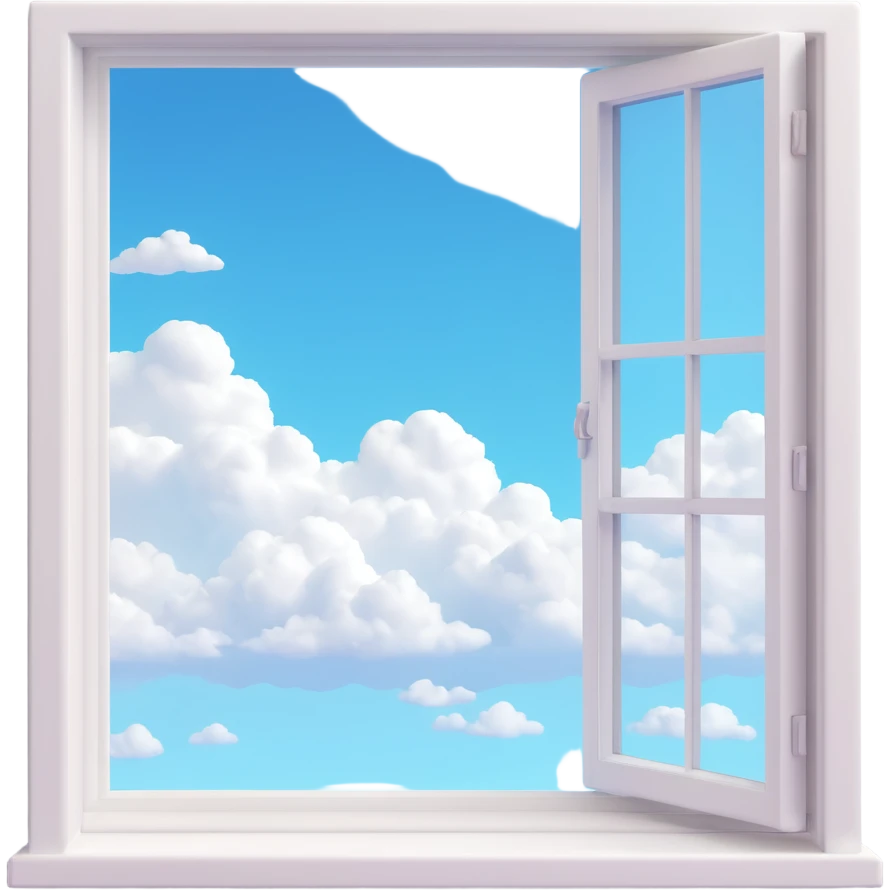 a big window with a skylight and clouds visible emoji