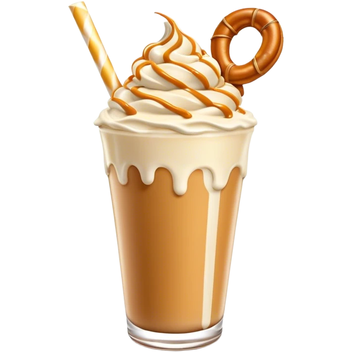 3d salted caramel pretzel milkshake  emoji