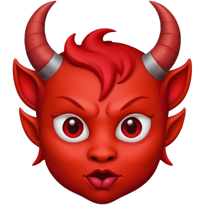 Cute devil with kissing lips less scary emoji