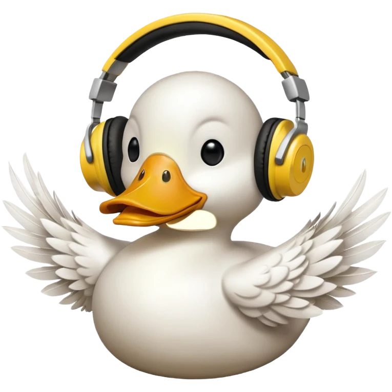 duck listening to music with headphones  emoji
