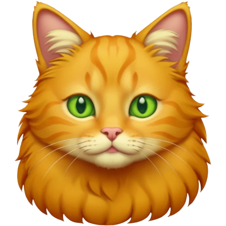 GATO AMARILLO SIN OREJAS VERDES Y OJOS VERDES Y MAS PELUDO emoji